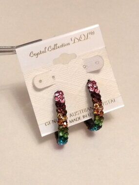 New Vintage Crystal Collection DOL Genuine Colorful Austrian Crystal Earrings